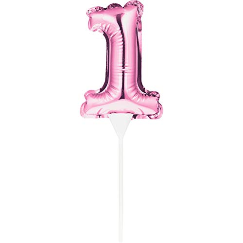 Creative Converting Luftballon Foil selbstaufblasend 23 x 9 cm Nummer 1 Pink, 8C337524 von Creative Converting