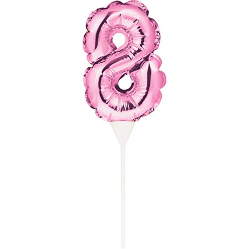 Creative Converting - Folienballon selbstaufblasend 23 x 9 cm Nummer 8 rosa, 8C337515 von Creative Converting