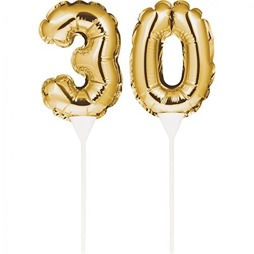 Creative Convertting - Folienballons, klein, selbstaufblasend, 23 x 9 cm, Zahl 30, Gold, 8C331848 von Creative Converting