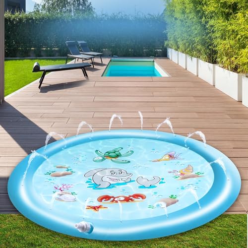 Creative Kids Wasserspielmatte Ø170CM - Wassermatte mit Sprinklern - Unterwasserdruck - Ab 3 Jahren - Kunststoff - Blau Creative Kids Wasserspielmatte Ø170CM - Wassermatte mit Sprinklern - Unterwasserdruck - Ab 3 Jahren - Kunststoff - Blau von Creative Kids