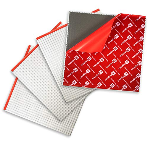 Creative QT MakerBase, Bauklötze zum Abziehen und Aufkleben, Grundplatten 25,4 x 25,4 cm, für alle großen Marken von Spielzeugbaukästen, stabile Stapelblöcke, Tischbasis (weiß, 4 Stück) von Creative QT