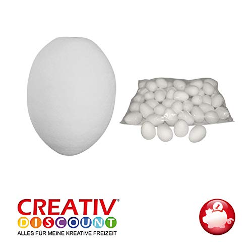 CREATIV DISCOUNT® NEU Watte-Eier, Weiß, 60mm, 50 STK. im Beutel von CREATIV DISCOUNT