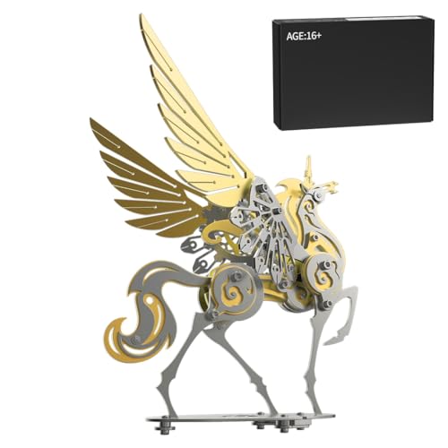 CreativeBlocker 3D Metall Puzzle-DIY Einhorn 3D Modell Bausätze Erwachsene, Einhorn Figuren Metallbaukasten Bastelset Modellbau, Steampunk Deko, Geschenk für Weihnachten Geburtstag (129+PCS) von CreativeBlocker