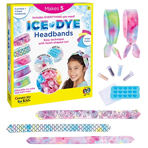 Creativity for Kids Ice Dye Stirnbänder Bastelset – Erstellen Sie 5 DIY Batik-Stirnbänder, Kunst und Handwerk Tie Dye Kit, Geschenke für Kinder im Alter von 7, 8-12+ von Creativity for Kids