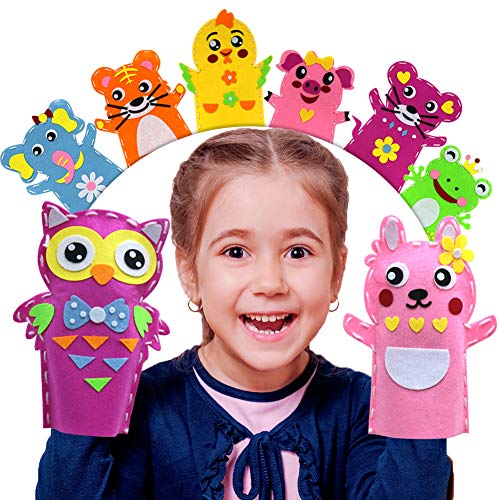 UrSIM Handpuppe, Tier-Bastelset für Kinder im Alter von 3–9 Jahren, Kleinkinder, 8-teiliges Set zum Nähen von Tieren, Regentag-Aktivitäten, Kinder-Geschichtenerzählen und Rollenspiele, Filzpuppen-Spielzeug, Partygeschenke UrSIM Handpuppe, Tier-Bastelset für Kinder im Alter von 3–9 Jahren, Kleinkinder, 8-teiliges Set zum Nähen von Tieren, Regentag-Aktivitäten, Kinder-Geschichtenerzählen und Rollenspiele, Filzpuppen-Spielzeug, Partygeschenke von Creatoy