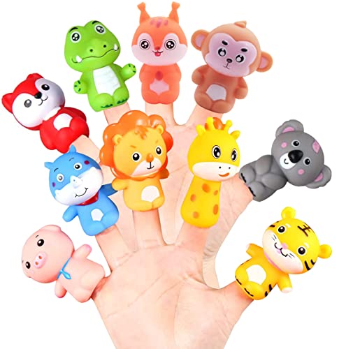 10 Stücke Tierische Fingerpuppen Set Süß Kleinen Puppen Gummi Badespielzeug Geschenk für Kinder von CreepyParty