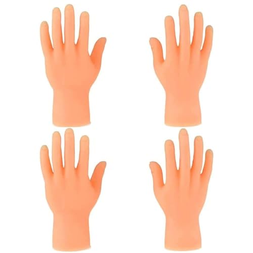 CreepyParty 2 Paar Kleine Hände Fingerpuppen Gummi Lustige Minihände Scherzartikel Prank Artikel Tiktok Spielzeug (4 Stück) von CreepyParty