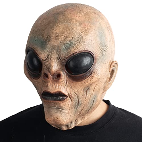 CreepyParty Alien Maske ET Grusel Latex Vollkopf Masken Gruseliger Horror Masken für Halloween Karneval Kostüm Party von CreepyParty