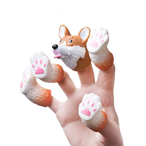 CreepyParty Handi Dog Fingerpuppe Handi Dog Corgi Puppet Fingerpuppe Requisiten niedlich lustig Tier Fingerspielzeug für Kinder von CreepyParty