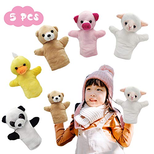 CreepyParty Handpuppen, Tierpuppen-Party-Spielzeug für Kinder Baby, weiche Plüsch-Farmpuppe für Kinder Kleinkinder Jungen Mädchen, 5er-Pack CreepyParty Handpuppen, Tierpuppen-Party-Spielzeug für Kinder Baby, weiche Plüsch-Farmpuppe für Kinder Kleinkinder Jungen Mädchen, 5er-Pack von CreepyParty