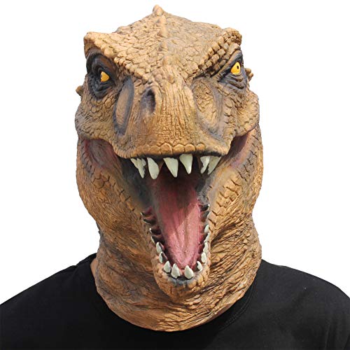 CreepyParty Halloween Kostüm Party Tierkopf Latex Maske Dinosaurier von CreepyParty