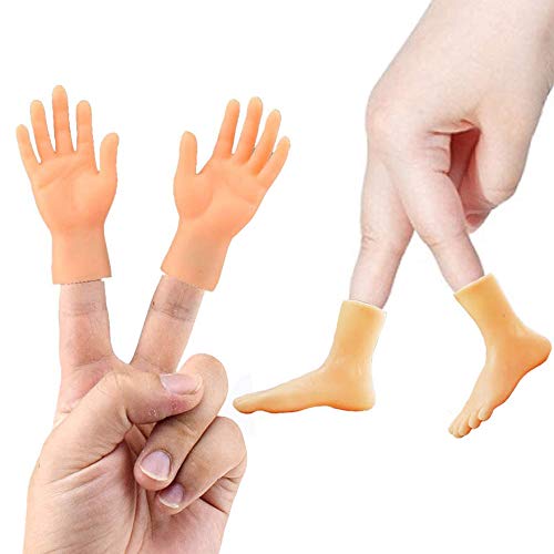 Yolococa Winzige Hände und Füße Kleine Hände Füße Fingerpuppen Mini Finger Hände Fuß (4 Stück) von CreepyParty