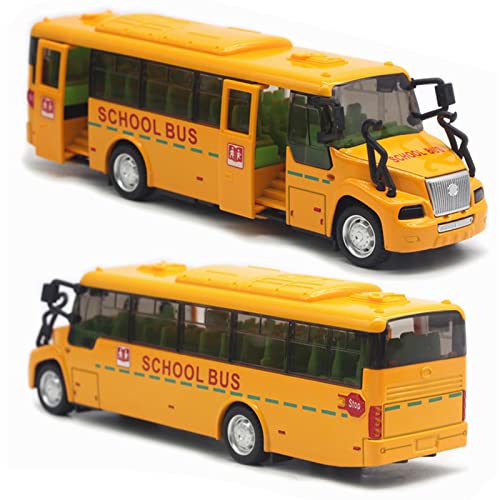 Crelloci Schulbus-Spielzeug, gelbe Spielzeugbusse, zum Zurückziehen, Druckguss-Modellautos, Metallfahrzeuge mit Sound und Licht für Kinder, Mädchen, Jungen, Party, Geburtstagsgeschenk von Crelloci