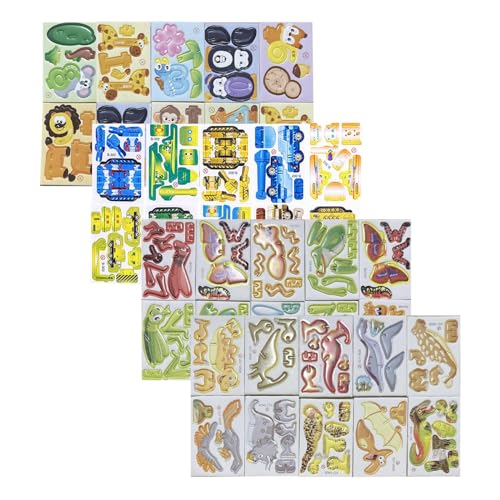 CreoQIJI Bodenpuzzles 120PCS pädagogisches 3D-Cartoon-Puzzle 2024 3D-Puzzles für Kinderspielzeug Schaumaufkleber für Kinder Basteln Mini-Puzzles für Kinder Party Aufkleber Kunst-Kits für (D, One Size) von CreoQIJI