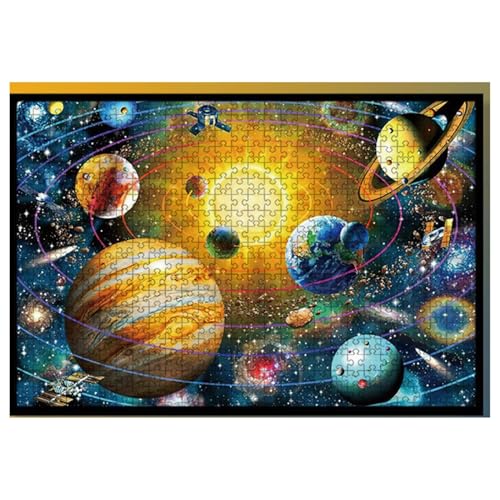 CreoQIJI Klassische Puzzles Planetenpuzzle mit 520 perfekt kombinierten für eine Erwachsene Familie (Weltraum-Sonnensystem). Bodenpuzzles (AO, One Size) von CreoQIJI