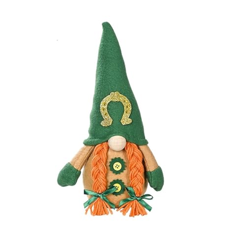 CreoQIJI Puppenkleidung 43 cm Irisches Festival, grüne Zwerge, Plüsch-Dekoration, gesichtslose Zwerg-Plüschpuppe, irische Festival-Figur, Zwerge, Heimtischdekoration, niedliche (GD2, One Size) von CreoQIJI