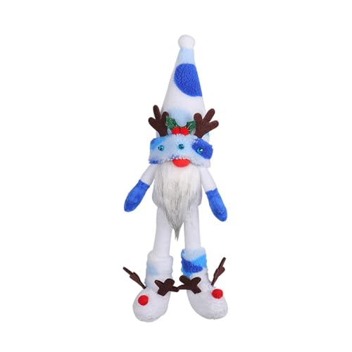 CreoQIJI Verkleidung 2024 Weihnachten Lange Beinen Puppe Top Hut Gesichtslosen Puppe Restaurant Weihnachten Dekorative Desktop Ornamente Spielkissen (Blue, One Size) von CreoQIJI