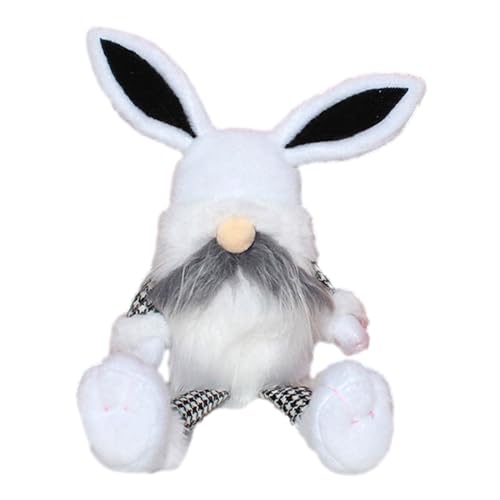 CreoQIJI Waldtier Plüschtier Eine langbeinige Kaninchenpuppe schmückt eine Puppe für Heimdekoration, Plüschornamente, Kaninchenpuppe, Puppe für Zuhause, Tür, Wand, Party-Dekoration (White, One Size) von CreoQIJI