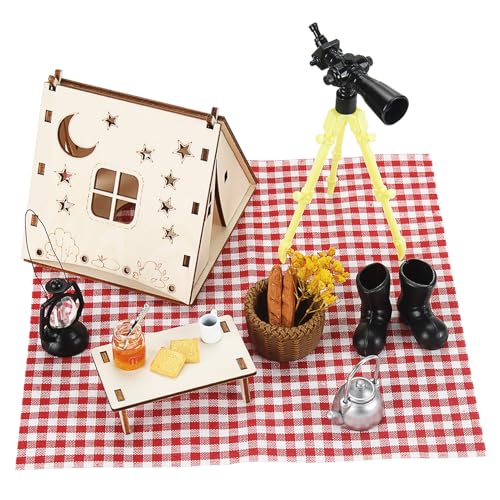 Crewell Wichtel Zubehör Weihnachten Weihnachtswichtel Set Miniatur Zelt Miniatur Stiefel Miniatur Wichtelhaus Puppenhaus Zubehör DIY Wichteltür Dekoration von Crewell