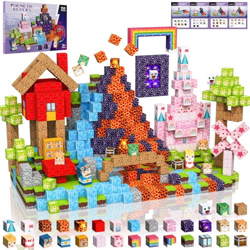 Crifeton Magnetische Bausteine 150 PCS Magnetbausteine für Kinder ab 3 Jahre Magnetic Blocks, Montessori Spielzeug Magnete Kinder, Magnetische Bauwelt Geburtstag Geschenk ab 3 4 5 6 7 8 9 10 11 12 von Crifeton