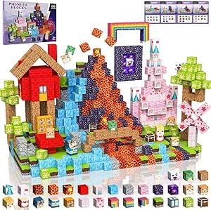 Crifeton magnetische Bauklötze für Kinder ab 3 Jahren Magnetische Bauklötze, Montessori-Spielzeug, magnetische Bauwelt Geburtstagsgeschenk für Kinder ab 3 4 5 6 7 8 9 10 11 Jahre alt von Crifeton