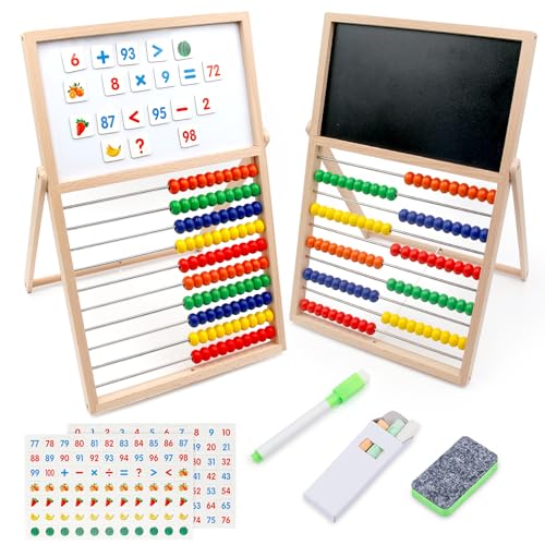 Criveple Grundschule Rechenschieber Abakus, Zählen und Berechnen Holz Abakus mit Tafel, 0-100 Zahlen und Obst magnetische Aufkleber, pädagogische Spielzeug Montessori Spielzeug Criveple Grundschule Rechenschieber Abakus, Zählen und Berechnen Holz Abakus mit Tafel, 0-100 Zahlen und Obst magnetische Aufkleber, pädagogische Spielzeug Montessori Spielzeug von Criveple