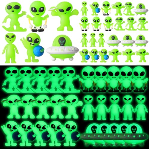CroBlissful 60 Stück Ostern leuchten im Dunkeln, Mini-Alien-Figuren, verschiedene kleine Alien-Figuren, winzige Alien zum Verstecken und Suchen, leuchtende Alien-Figuren für Ostereier-Füllung, Raum, CroBlissful 60 Stück Ostern leuchten im Dunkeln, Mini-Alien-Figuren, verschiedene kleine Alien-Figuren, winzige Alien zum Verstecken und Suchen, leuchtende Alien-Figuren für Ostereier-Füllung, Raum, von CroBlissful