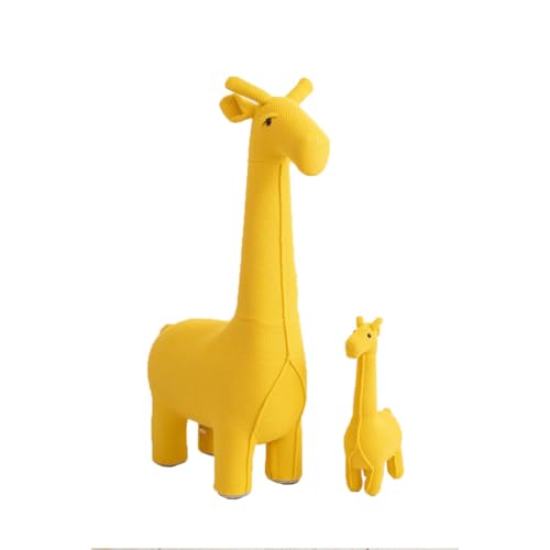 Crochetts AMIGURUMIS Plüschtier, gelbe Giraffe, 53 x 16 x 55 cm, 90 x 33 x 128 cm, 2 Stück von Crochetts