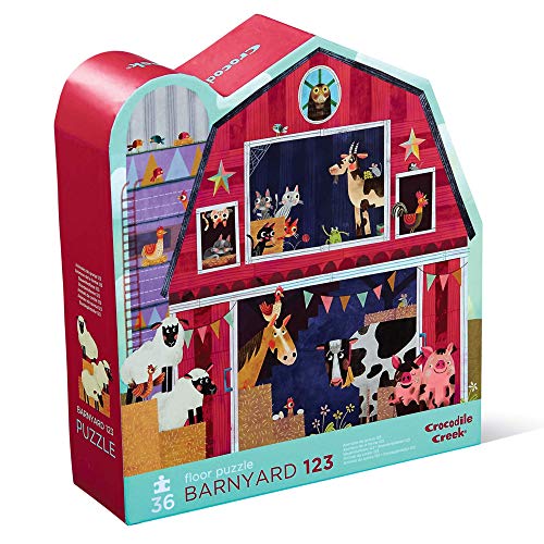Bertoy 3840720 - Formpuzzle, Barnyard 123, 36 Teile von Crocodile Creek