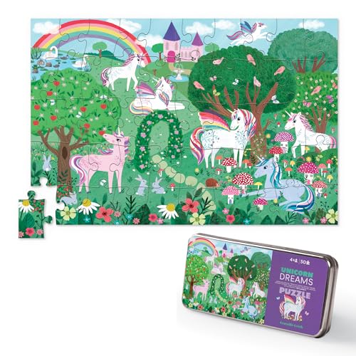 Crocodile Creek 3843004 50 Stück Tin Einhorn Dreams Puzzles, bunt, único von Crocodile Creek