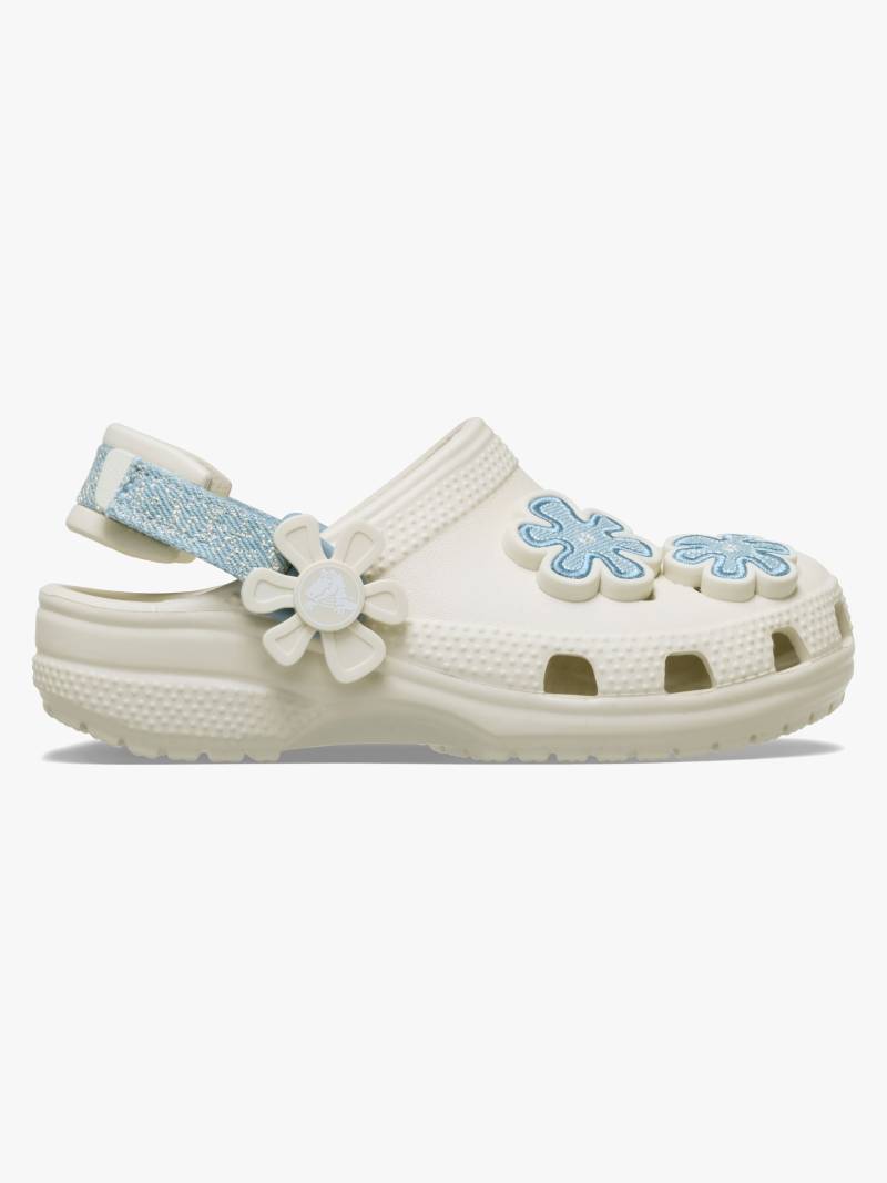 Crocs Classic Denim Flower Kids Pantoffeln, Summit White, 20-21 von Crocs