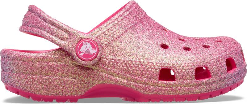 Crocs Classic Iridescent Glitter Kids Kinder Sandalen, Dragon Fruit, 23-24 von Crocs