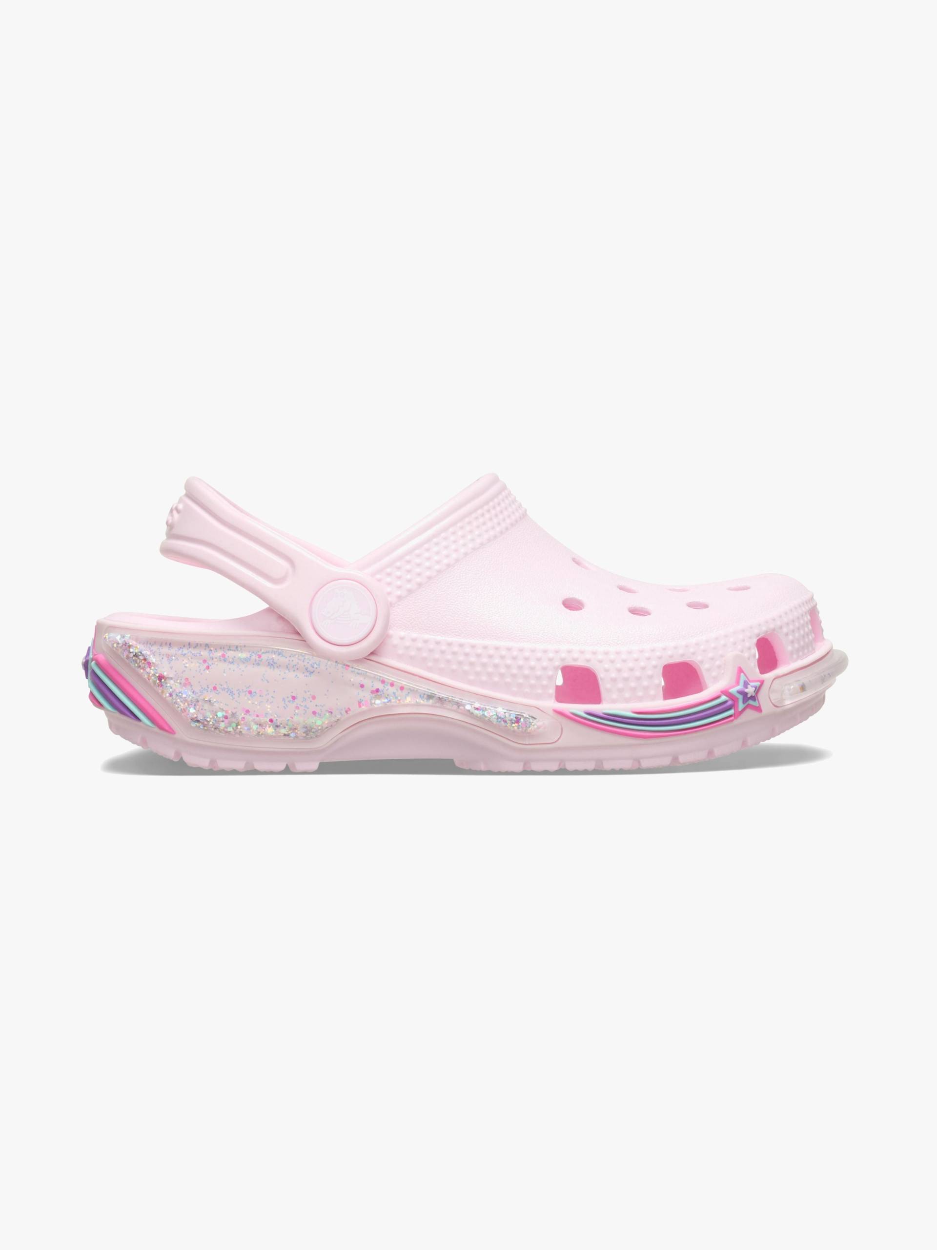 Crocs Classic Star Sparkle Kinder Sandalen, Pink Milk, 32-33 von Crocs
