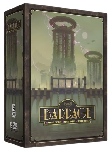 Barrage: Basisspiel, 1–4 Spieler, ab 14 Jahren, Strategie, Arbeiterplatzierung, Action-Recorting, Netzwerk- und Routenaufbau, 60–120 Minuten Spielzeit von Crowd Games