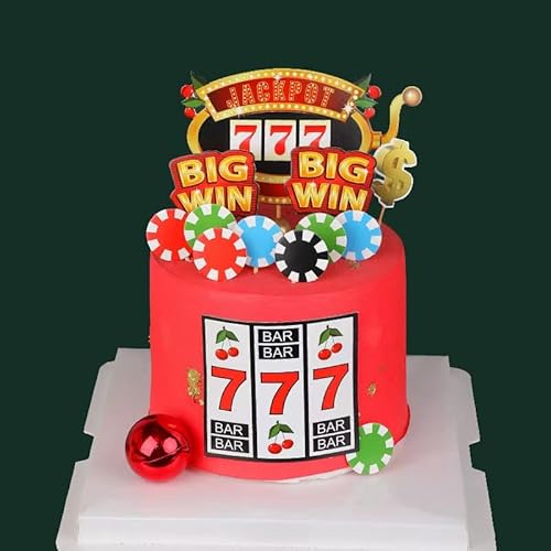 Crseniny 12 Stück Casino-Party-Kuchendekorationen-Set mit Las Vegas-Thema, Happy Birthday-Cupcake-Topper, Geburtstagskuchendekoration, Geburtstagskuchendekoration, Party-Dekoration Crseniny 12 Stück Casino-Party-Kuchendekorationen-Set mit Las Vegas-Thema, Happy Birthday-Cupcake-Topper, Geburtstagskuchendekoration, Geburtstagskuchendekoration, Party-Dekoration von Crseniny