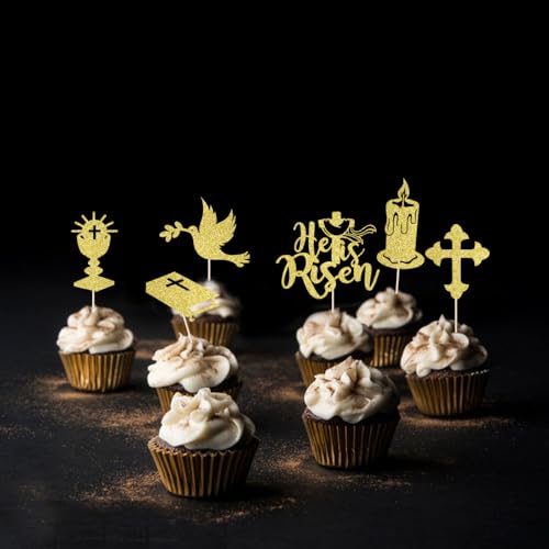 Crseniny Cupcake-Topper mit Jesus-Kreuz, "He is risen", Cupcake-Aufsätze, Heilige Bibel, Gott Segen, Kuchendekorationen, Christentum, Babyparty, Kindergeburtstag, Party, Kuchendekoration, Zubehör, Crseniny Cupcake-Topper mit Jesus-Kreuz, "He is risen", Cupcake-Aufsätze, Heilige Bibel, Gott Segen, Kuchendekorationen, Christentum, Babyparty, Kindergeburtstag, Party, Kuchendekoration, Zubehör, von Crseniny