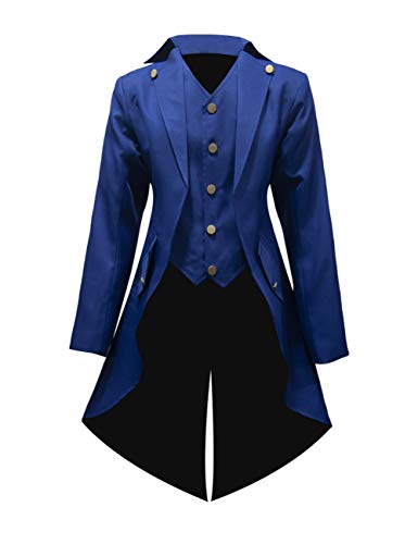 Crubelon Herren Steampunk Vintage Jacke Gothic Viktorianischen Frock Mantel Uniform - Blau - XXX-Large Crubelon Herren Steampunk Vintage Jacke Gothic Viktorianischen Frock Mantel Uniform - Blau - XXX-Large von Crubelon
