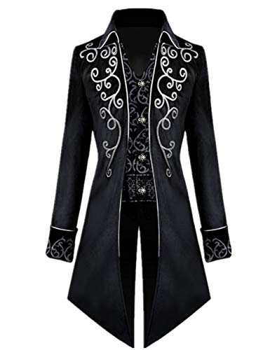 Crubelon Herren Steampunk Vintage Tailcoat Jacke Gothic Victorian Frock Coat Uniform Halloween Kostüm - Schwarz - Klein Crubelon Herren Steampunk Vintage Tailcoat Jacke Gothic Victorian Frock Coat Uniform Halloween Kostüm - Schwarz - Klein von Crubelon