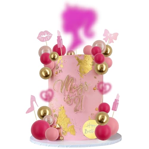 31 Stück Prinzessin Cupcake Toppers,Tortendeko Geburtstag Mädchen,Glitzer Deko Geburtstag,Prinzessin Kuchen Deko,Rosa Mädchen Kuchendeko,für Mädchen Geburtstag Party Torte Dekorationen von Crunier