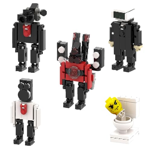 Crunier 5 Stück 3D Toilet Series Figure Bausteine Assembly Toilet Spielzeug Building Block Lernspielzeug Improve Imagination and Hands-On Ability Geschenk für Erwachsene Kinder ab 5 Jahren von Crunier