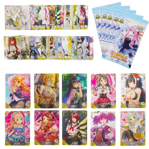 5Pack/40Pcs Anime Figures Karten Anime Sammelkarten Booster Anime Serien Trading Cards 5 Yuan Package Series Geburtstagsgeschenk für Fans und Anime Enthusiasten (Blau) von Crunier