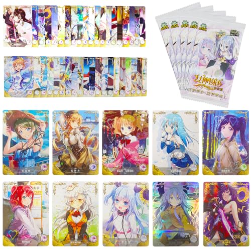 5Pack/40Pcs Anime Figures Karten Anime Sammelkarten Booster Anime Serien Trading Cards 5 Yuan Package Series Geburtstagsgeschenk für Fans und Anime Enthusiasten (Rosa) von Crunier