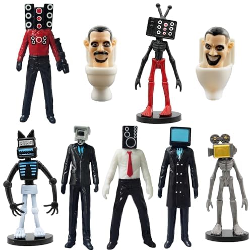 9 PCS Toilet Toy Figuren Set, Toilet Figuren, Toilet Toy Figuren Set, Toilet Figure Model Doll Birthday Cake Decoration Halloween Christmas Children Gift von Crunier