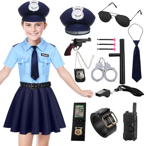 Crusward Kostüm Polizei für Kinder Mädchen, Polizeikostüm Kinder Mädchen Set mit Polizei Kostüm Zubehör, faschingskostüme kinder polizei cosplay für Karneval, Halloween (Polizei Kostüm Mädchen, S) Crusward Kostüm Polizei für Kinder Mädchen, Polizeikostüm Kinder Mädchen Set mit Polizei Kostüm Zubehör, faschingskostüme kinder polizei cosplay für Karneval, Halloween (Polizei Kostüm Mädchen, S) von Crusward