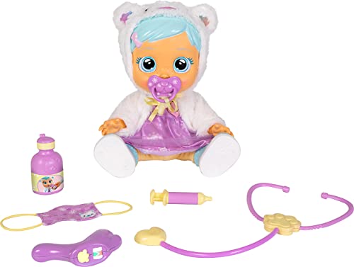 CRY BABIES Dressy Kristal wird gesund - Interaktive Puppe, die echte Tränen weint und Krankheitssymptome zeigt; mit viel Arzt-Zubehör und an- und ausziehbarer Kleidung - Geschenk Spielzeug ab 2 Jahren von Cry Babies Magic Tears