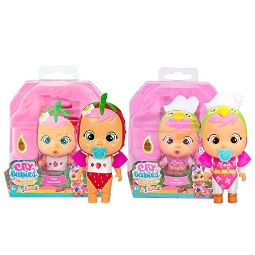 CRY BABIES MAGIC TEARS Tropical Beach Babies Doppelpack: Fancy & Lora | Puppen zum Sammeln, die echte Tränen weinen - mit Badeanzug & 8 Accessoires von Cry Babies Magic Tears