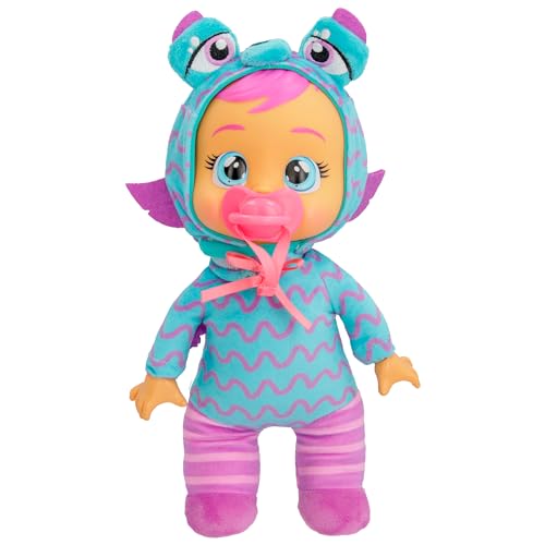 Cry Babies Tiny Cuddles Monster JoJo, Plüsch-Baby-Puppe, Tiny Cuddles mit personalisiertem Pyjama eines Monsters, das echte Tränen weint, Kinder ab 18 Monaten und älter von BEBÉS LLORONES LÁGRIMAS MÁGICAS