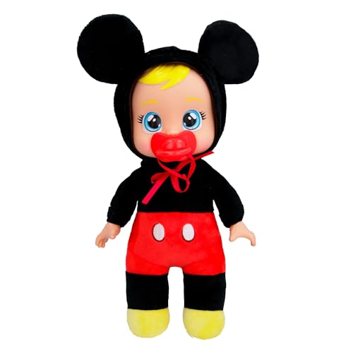 Bebés Llorones Tiny Cuddles Disney Mickey, weiche Babypuppe, inspiriert von Disney, weint echte Tränen, Spielzeug für Mädchen und Jungen ab 18 Monaten von Cry Babies Magic Tears