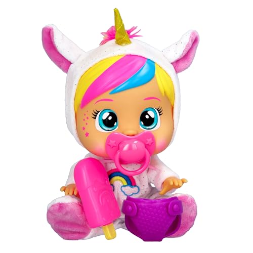 Cry Babies Loving Care Fantasy Dreamy | Interaktive Puppe, die echte Tränen weint, einen Pyjama trägt und 3 Accessoires enthält - Spielzeug und Geschenk für Mädchen und Jungen von Cry Babies Magic Tears
