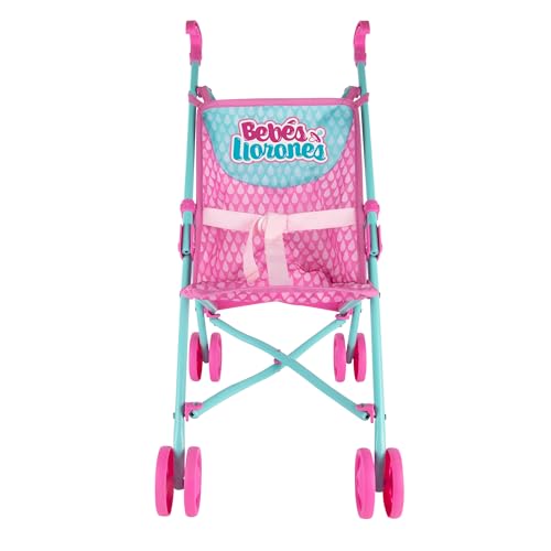 CRY BABIES Buggy | Puppenwagen mit Sicherheitsgurt, leicht faltbar, klappbar; Puppenzubehör für 30cm Puppen geeignet | Perfekte Spielzeug für Kinder ab 3 Jahren, Talla unica von Cry Babies Magic Tears